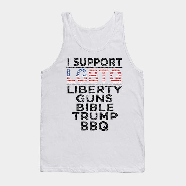 I Support LGBTQ Liberty Guns Bible Trump Funny American Flag Tank Top by Bao1991